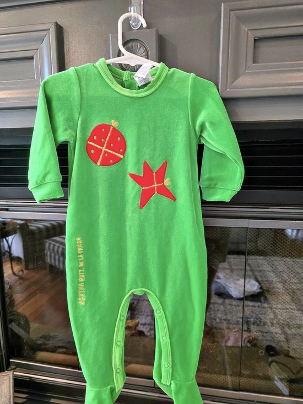 Agatha Dela Prada Baby Holiday Footie Green Baby 3-6M NWT